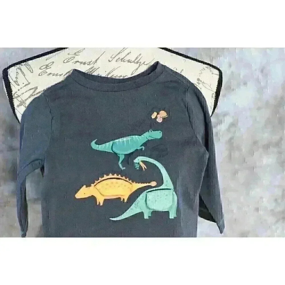 Tommy Bahama size 12m kids long sleeve jersey with peek a boo dinosaurs/lift the - Picture 5 of 13